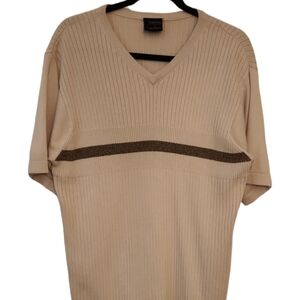 Cambridge Classics Men's Short Sleeve Creme Sweater Size M